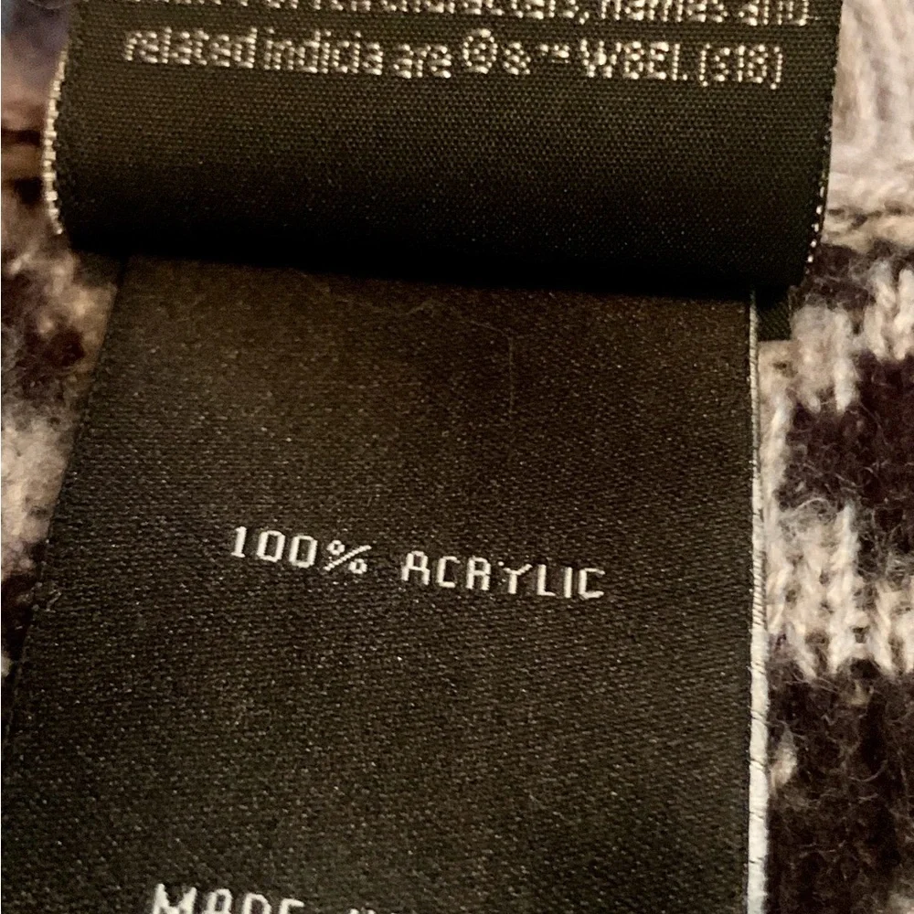 Hot Topic Harry Potter Fair Isle Gray Black Open Cardigan Medium - Picture 6 of 8